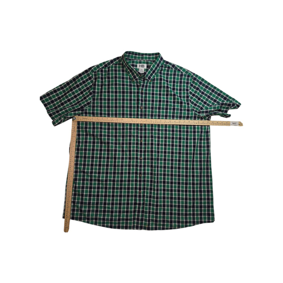Lot 2 Men's Harbor Bay Plaid Button Down Shirts 2XLT Green Blue Red - Picture 2 of 8